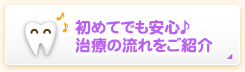 初めてでも安心♪治療の流れをご紹介